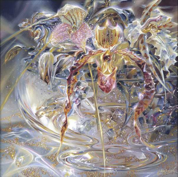 Рис. 18. А. Маранов. «Орхидеи в стеклянной вазе», 2001.